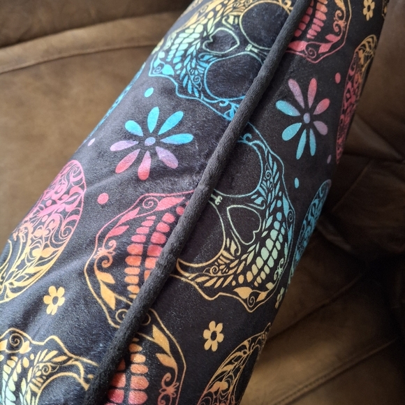 Colorful Sugar Skull Decor Pillow - Picture 5 of 5